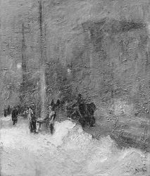 Tempête de neige, soir